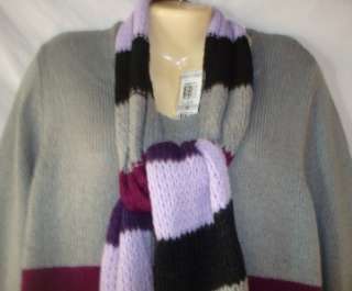 Womens Gray Sweater Tunic & Scarf NWT Size 1X 2X 3X 732998413844 