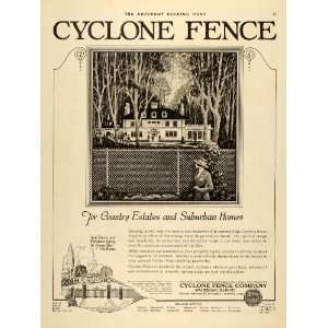  1921 Ad Cyclone Fence Country Estate Waukegan Cleveland 