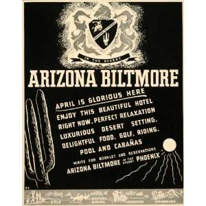  1937 Ad Arizona Biltmore Hotel Phoenix Desert Travel 