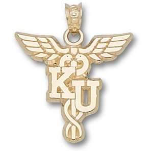 University of Kansas KU Caduceus Pendant (Gold Plated)  