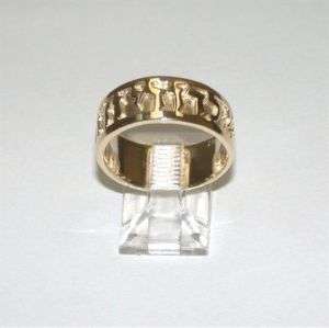 Solid 14K Gold Artisan Jewish Wedding Band My Beloveds Ring Made in 