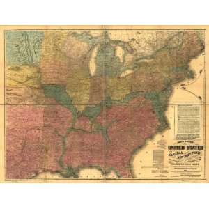  1864 Map of United States & Canadas shows all railroads 