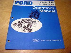 Ford 243 Disc Harrow Operators Manual Disk  