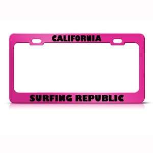 California Surfing Republic Metal license plate frame Tag Holder