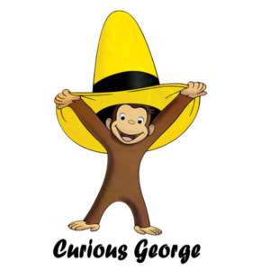 CURIOUS GEORGE T SHIRT IRON ON TRANSFER 3 DESIGNS  