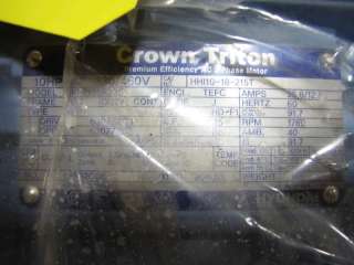UNUSED CROWN TRITON ELECTRIC MOTOR, 10 HP, 1760 RPM, 215T FRAME  