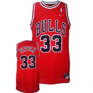 Nike Chicago Bulls #33 Scottie Pippen Red Swingman Throwback Jersey