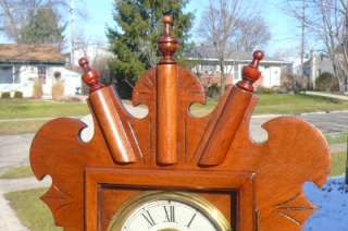 Original New Haven Walnut Victorian Parlor Mantle Shelf Clock, Painted 