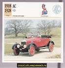 1918 1928 AC A.C. 12 Car ATLAS FRENCH SPEC PHOTO CARD