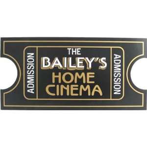  Personalized Wood Sign   CINEMA TICKET