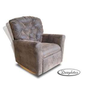   Distressed Brown Leather Like Rocker Kids Recliner: Furniture & Decor