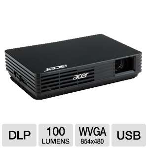 Acer C120 WVGA Widescreen DLP Pico Projector 886541201607  