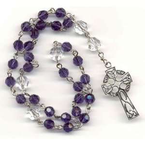 Anglican Rosary   Purple Velvet Swarovski Crystal