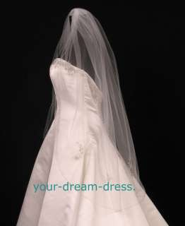 Bridal Wedding Veil S5123VL Fingertip Length Diamond White Silver 