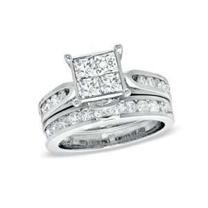   Quad Diamond Bridal Set in 14K White Gold 2 CT. T.W. engagement rings