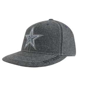 : Dallas Cowboys Flex Hat: Grey Series Melton Wool Flat Brim Flex Hat 