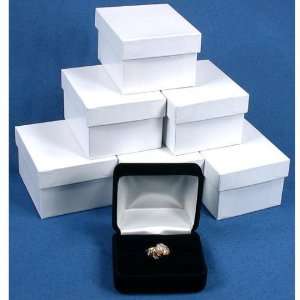   Black Velvet Double Ring Gift Boxes Jewelry Displays: Home & Kitchen