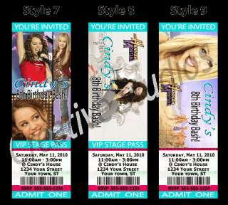 Hannah Montana Birthday Party Ticket Invitations Favors  