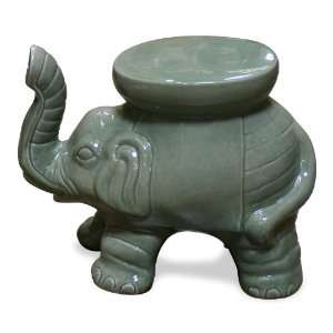  Celadon Porcelain Elephant Seat