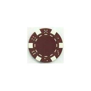  Dice Mold Poker Chips, Burgundy Clay, 11.5 Grams, Set of 