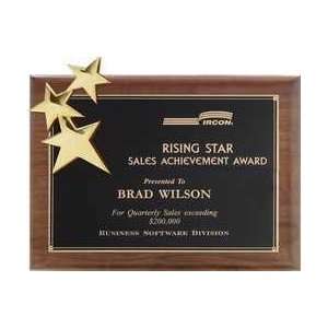   Gold Plated Constellation Walnut Wood Award Plaque