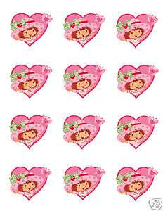STRAWBERRY SHORTCAKE Edible Icing Image CUPCAKE Toppers  