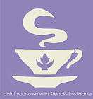   STENCIL Tea Cup Fleur Motif Kitchen Cafe Coffee Chic Signs U Paint