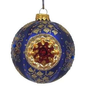 Blue Reflective Glass Ball Christmas Ornament:  Home 