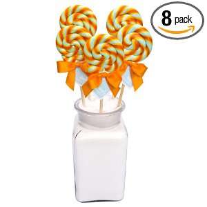 Elegant Sweets Simply Orange Swirl Lolli, 2 Ounce Bags (Pack of 8)