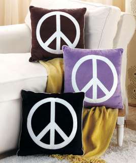 Retro Plush Peace Sign Pillows Bedroom Movie 3 Colors  