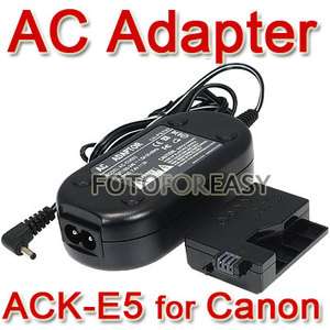   E5 AC Power Adapter + Coupler For CANON EOS 450D 500D 1000D XS XSi T1i