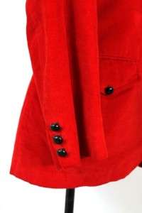 vintage 70s mens red CORDUROY jacket blazer sport coat soft skinny sz 