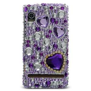  Sparkling Purple Emblem Heart Full Diamond Rhinestone Snap 