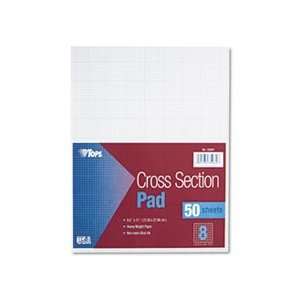  Section Pads, 8 Squares, Quadrille Rule, Letter, White, 50 