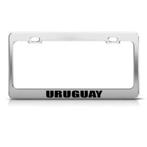  Uruguay Flag Chrome Country Metal license plate frame Tag 