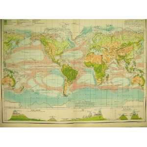  1898 Map World Vegitation Asia Australasia America