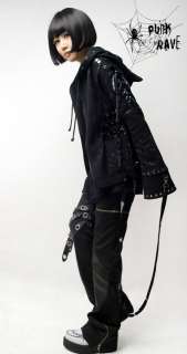 visual kei punk gothic lolita rock fashion bat printed top jacket with 