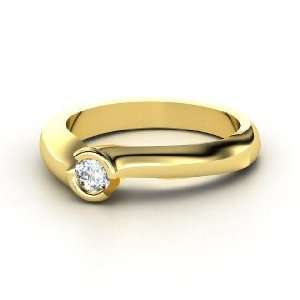  Monica Ring, Round Diamond 14K Yellow Gold Ring Jewelry