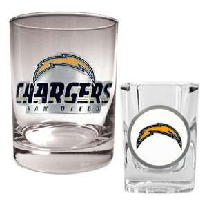     San Diego Chargers NFL Rocks Glass & Shot Glass Set   Primary logo