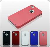 Blue Deluxe Hard Rubberized Case Cover With Chrome Stand For iPhone 4 