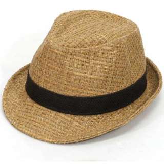 men women FEDORA hats cap straw vintage NWT fs6 BEIGE  