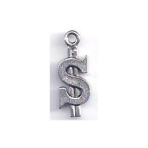    $ Sign/Gambling  Silvertone & Enamel Charm/Jewelry 