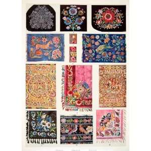  Color Print Denmark Danish Embroidery Bonnets Handkerchiefs Blankets 