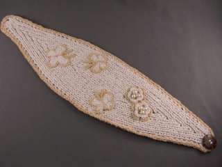   100% cotton flower crochet ear warmer muff head band wrap knit  