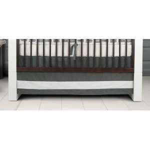  Solid Band Crib Skirt in Pewter Baby