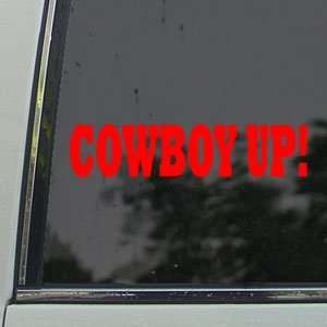  Cowboy Up Red Decal Western Horse Truck Window Red Sticker 