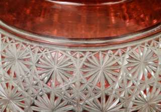 Rare Best Antique Cranberry Color Cut To Clear Fluid Oil Lamp Ball 