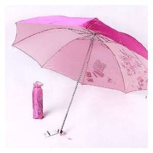   Anti uv Sun Umbrella, Triple Folding Umbrella Pink 100% satisfaction
