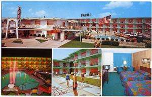Lurae Motel ~NORTH WILDWOOD NJ~ Great Old multi view Postcard  