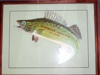 Framed VINTAGE Winchester Fishing Advertising Signs  